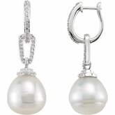 South Sea Cultured Pearl & Diamond Earrings or Semi-mount