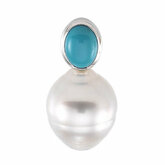 South Sea Cultured Pearl & Turquoise Pendant or Semi-mount