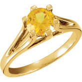 Split Shank Ring Mounting for Round Gemstone Solitaire