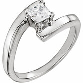 Square/Princess Bypass Solitaire Ring Mounting
