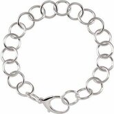 Sterling Silver Ring Link Chain 12mm