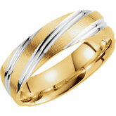 Two Tone 6mm Comfort Fit Patterned Band