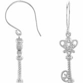 Vintage-Inspired Key Design Dangle Earrings