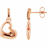 .015 CTW Diamond Heart Earrings