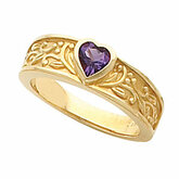Bezel Set Ring Mounting for Heart-Shape Gemstone