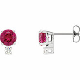 29565 / Neosadený / Sterling Silver / 5.5 Mm / Stück / Semi-Polished / 4 Prong Round Accented Basket Earring