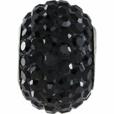 KeraÂ® Roundel Bead with Pave' Jet Crystals