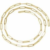 Ch1095 / 18K Yellow Gold-Plated Sterling Silver / Per Inch / Poliert / 3.85Mm Flat Wire Long Link Chain