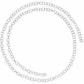 Ch1102 / 14K White / Per Inch / Poliert / 3.5mm Round Cable Chain