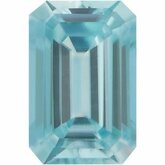 Emerald/Octagon Genuine Blue Zircon