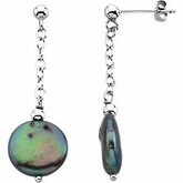 Freshwater Cultured Coin Pearl Earrings