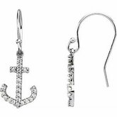 1/5 CTW Diamond Anchor Earrings