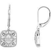 Diamond Accented Lever Back Earrings