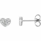 1/6 CTW Diamond Heart Earrings