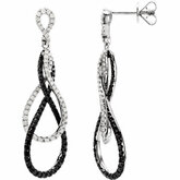 1 1/2 CTW Black & White Diamond Earrings