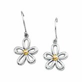 Gold Fashion Two Tone Flower Earrings