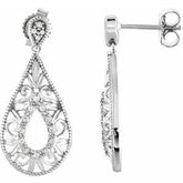 Filigree Design Diamond Earrings