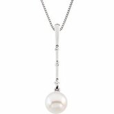 Freshwater Cultured Pearl & Diamond Necklace