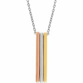 Tri-color Triple Bar Necklace