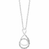 652668 / Set / Sterling Silver / Poliert / .05 Ctw Diamond Freeform 16-18 Inch Necklace