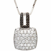 1 1/4 c tw Black & White Diamond Necklace