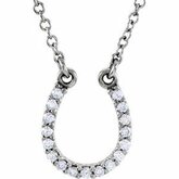.08 CTW Diamond & Platinum Horseshoe Necklace