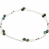 Tahitian Cultured Pearl & Black Spinel Necklace