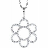 3/8 CTW Diamond Flower 16" Necklace
