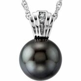 Tahitian Cultured Pearl & Diamond Necklace