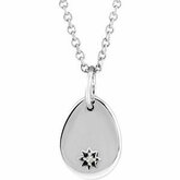 87240 / Set / Sterling Silver / Customizable / Poliert / .005 Ct Diamond Pear Starburst Necklace