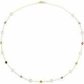 Freshwater Cultured Pearl & Gemstone Necklace
