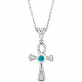 Cabochon Ankh Cross Necklace or Pendant