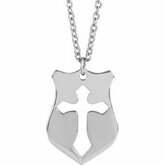 R45411 / NECKLACE / Sterling Silver / 20 In / Poliert / Pierced Cross Disc Necklace