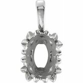 Oval 4-Prong Scroll Pendant