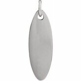 Elongated Oval Engravable Necklace or Pendant