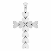 Heart Cross Necklace or Pendant