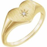 Diamond Heart Signet Ring or Mounting