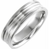 51944 / Sterling Silver / 7 / Poliert / Comfort-Fit Grooved Band