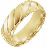 52174 / 14K Yellow / 18.5 / 7 Mm / Poliert / Patterned Comfort-Fit Band