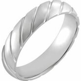 52174 / Sterling Silver / 15 / 5 Mm / Poliert / Patterned Comfort-Fit Band