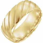 52174 / 14K Yellow / 4.5 / 8 Mm / Poliert / Patterned Comfort-Fit Band