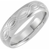 52177 / Sterling Silver / 4 / 5 Mm / Poliert / Patterned Comfort-Fit Band