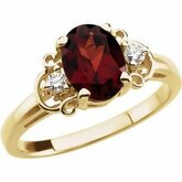 Genuine Mozambique Garnet & Diamond Ring