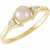 Akoya Cultured Pearl & Diamond Ring