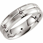 Sterling Silver 6mm Diamond Band