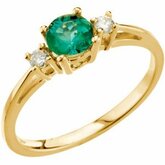 Emerald & .08 CTW Diamond Ring