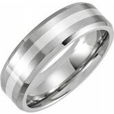 Cor52104 / Cobalt / 8.5 / 7 Mm / Poliert / Beveled Edge Band W / Silver Inlay